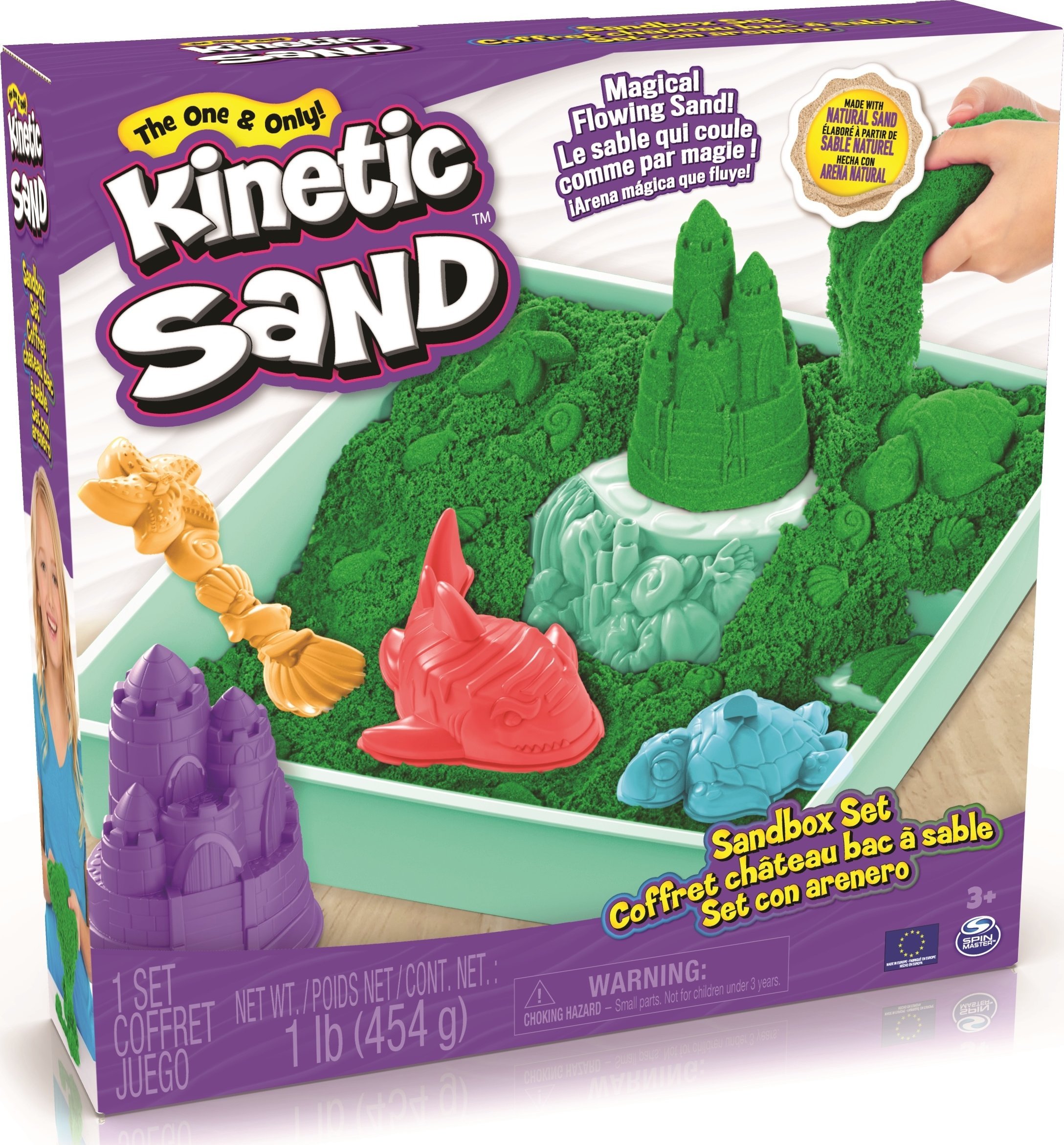 Spin Master Zestaw KINETIC SAND - Piaskownica zielony