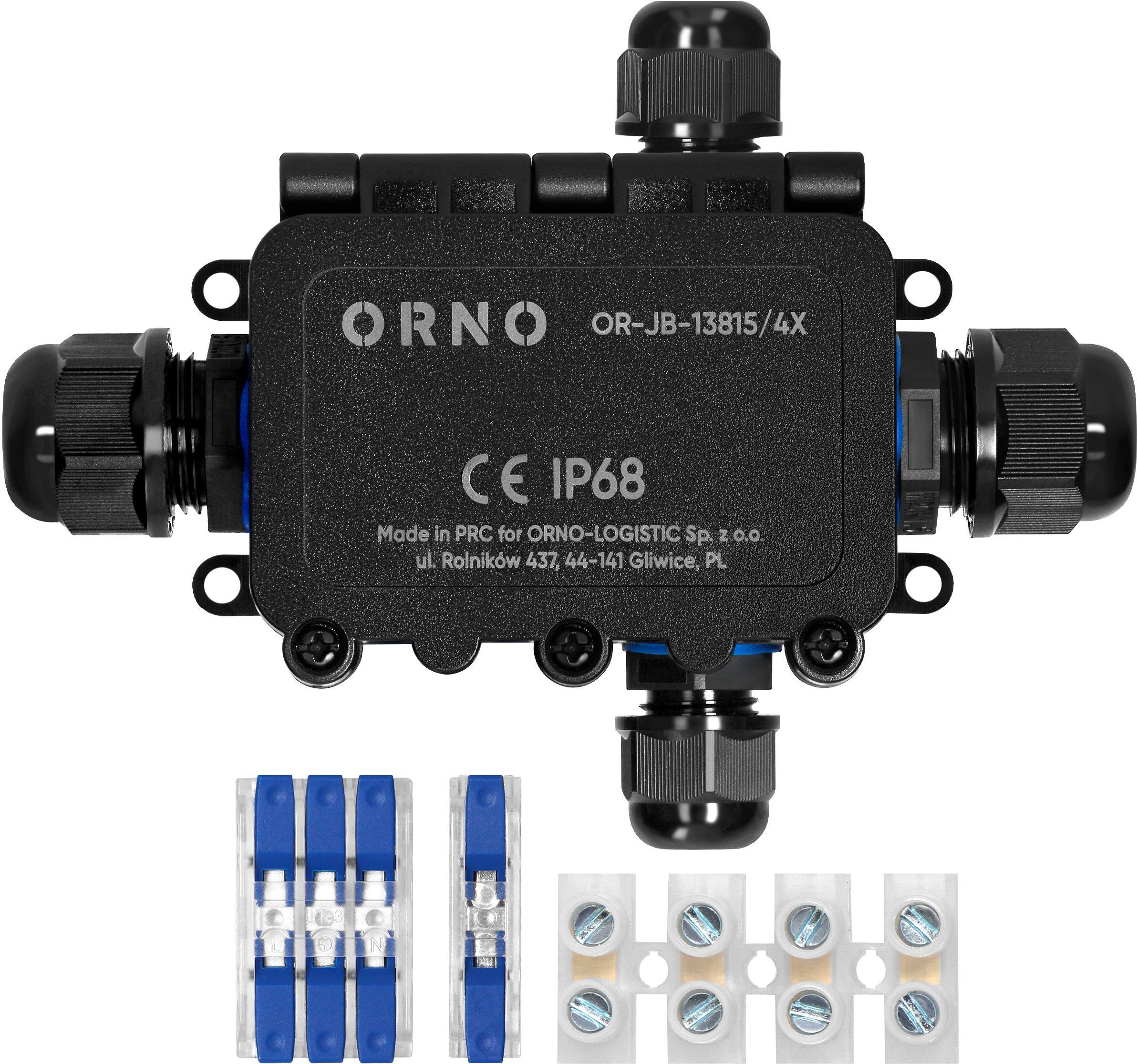 Puszka n/t HD IP68, 0,5-6,0mm? ,2 dławnice M20, 2 dławnice M16, układ X