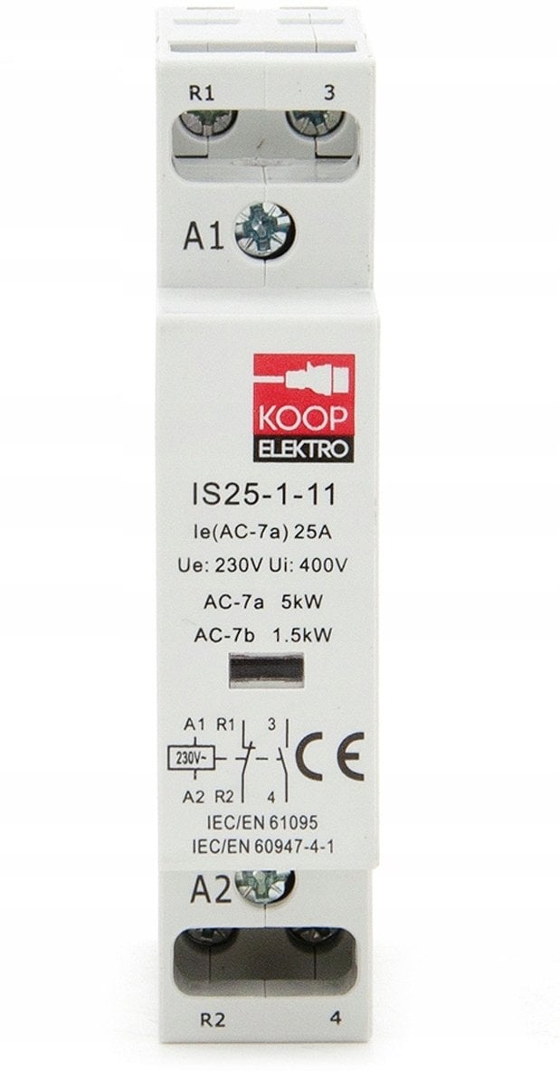 Stycznik modułowy 25-11 25A 1NC 1NO 230V 1P 1-FAZ IS25-1-11