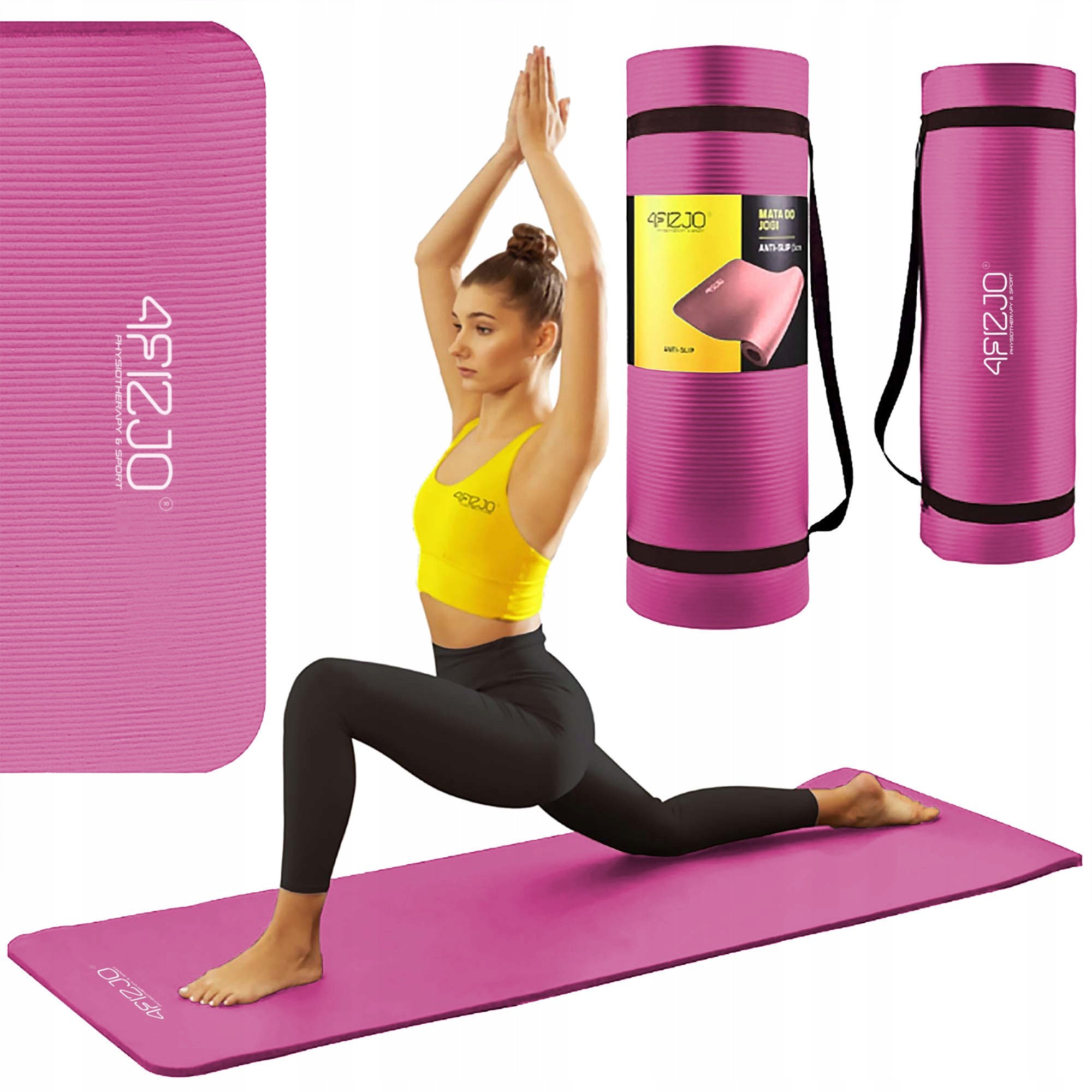 Mata do ćwiczeń NBR 1 cm ciemno różowa