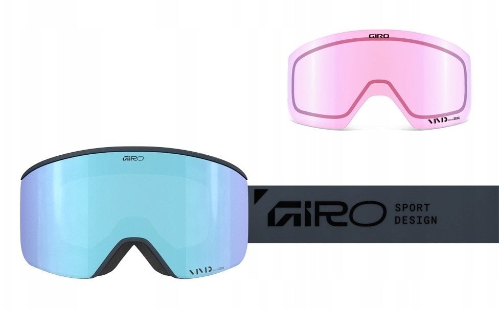 Giro Gogle zimowe AXIS INDIGO STACKED (OTG) (Cylindrical) (Lustrzana szyba kolorowa VIVID-Carl Zeiss ROYAL 19-42% S2 + Lustrzana szyba kolorowa VIVID-