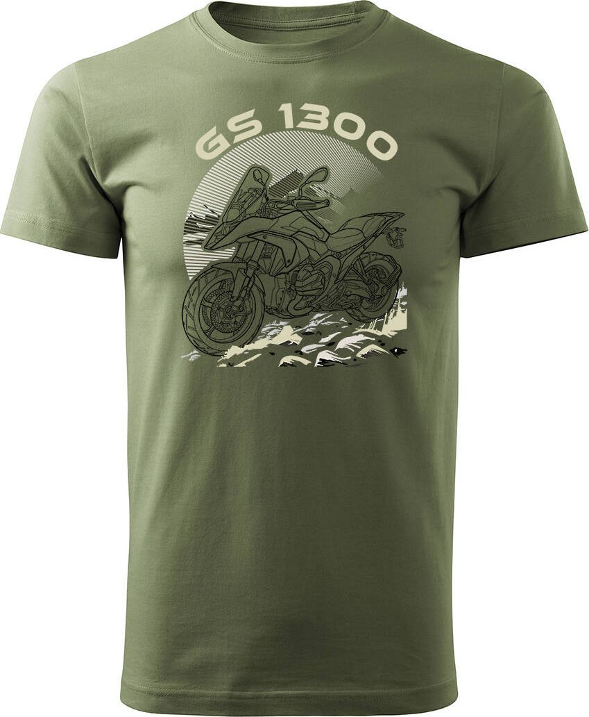 Topslang Koszulka motocyklowa z motocyklem na motor BMW GS R 1300 ADVENTURE męska khaki REGULAR M