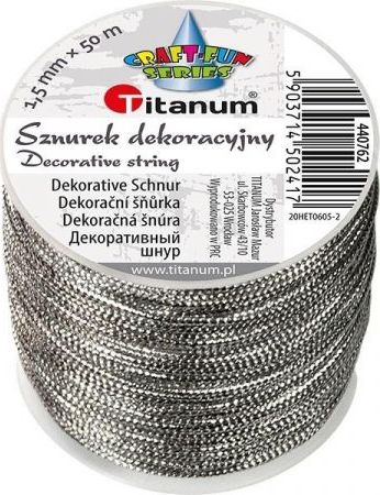 Titanum Sznurek metalizowany z rdzeniem 1.5mmx30m srebrny