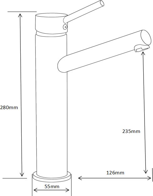 Bateria umywalkowa Mexen Eri stojąca chrom