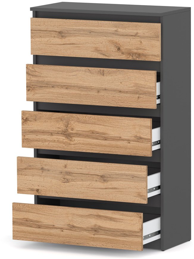 Komoda Do Salonu Nowoczesna 70cm Młodzieżowa Szafka Rtv Loft Szara Wotan