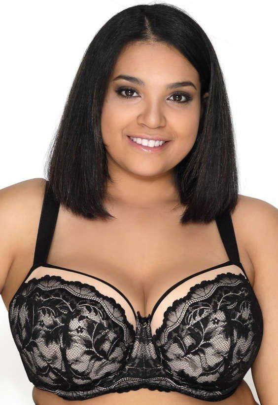 MAT Lingerie Biustonosz usztywniany czarno-beżowy Olivia M-3108/22 85F
