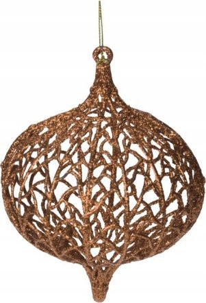 Koopman Bombka na choinkę ażurowa złota nietłukąca 13x10 cm