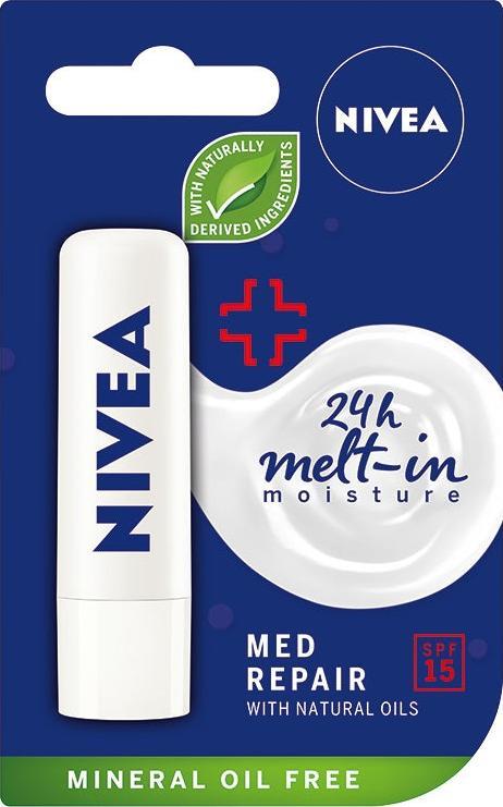 NIVEA Polska 24H Mett-In Moisture pielęgnująca pomadka do ust Med Repair 4.8g