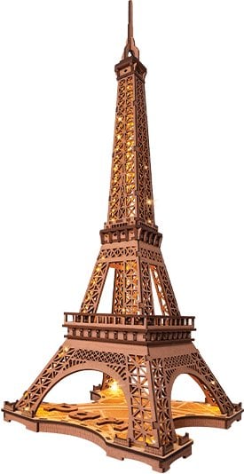 Robotime Technology RoboTime Drewniane puzzle Rolife Noc Wieży Eiffla świecące