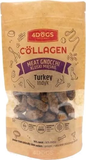 4DOGS 4Dogs Przysmak Dla Psa Kluski Indyk Poroże 100g