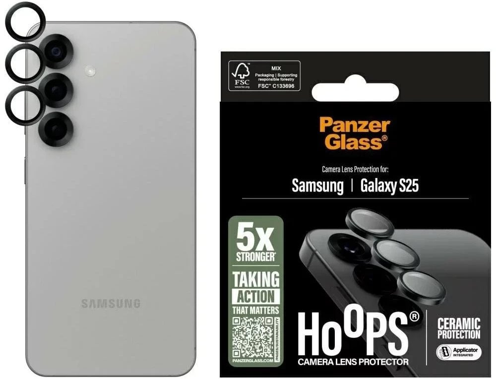 Szkło na aparat do Samsung Galaxy S25 PanzerGlass Hoops Camera Lens Protector Szare