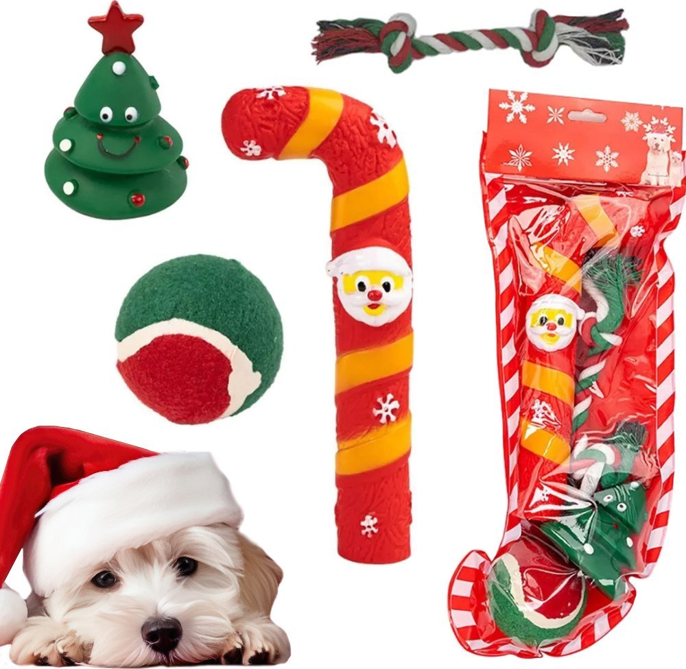 Verk Zestaw zabawek dla psa gryzak szarpak 4 szt mix zabawka na prezent święta Zestaw zabawek dla psa gryzak szarpak 4 szt mix zabawka na prezent świę