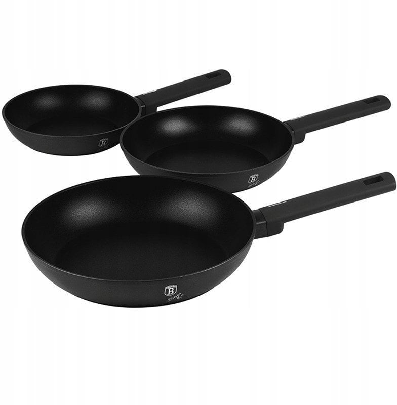 Berlinger Haus zestaw patelni Matte Black BH-8195 czarny 3 dalių