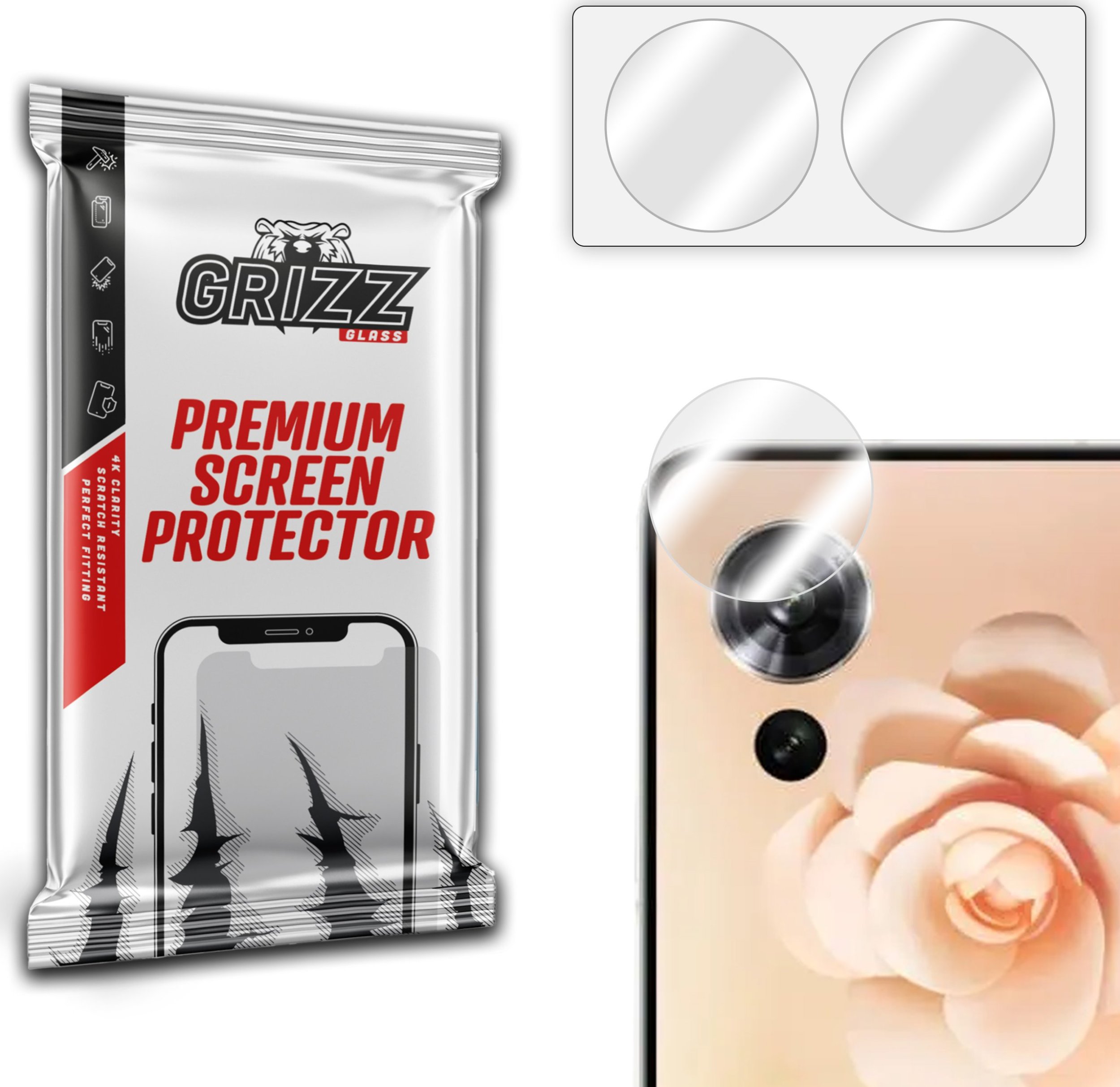 GrizzGlass Szkło na aparat GrizzGlass HybridGlass Camera do Honor Magic V Flip