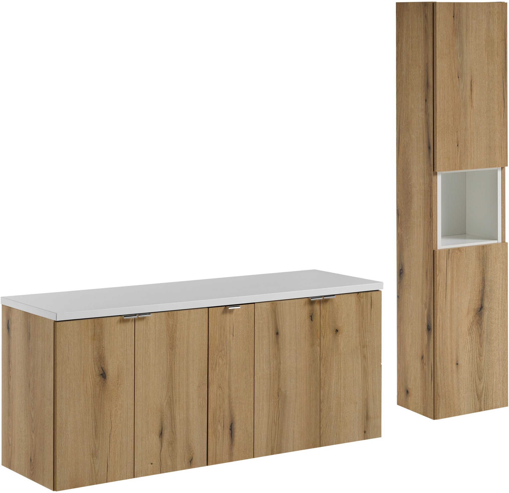 Zestaw meblowy 140cm z blatem i szafką wysoką