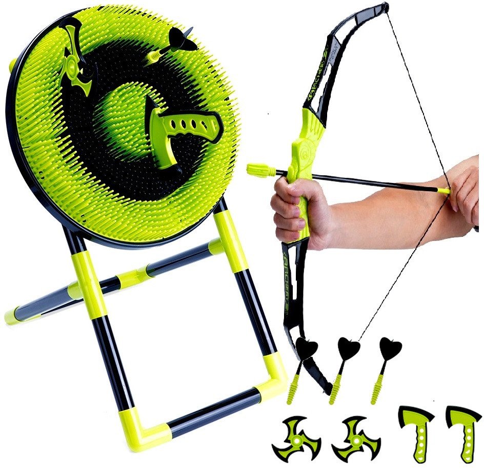 ZESTAW GIER 4W1 DART ŁUK SIEKIERKA SHURIKEN