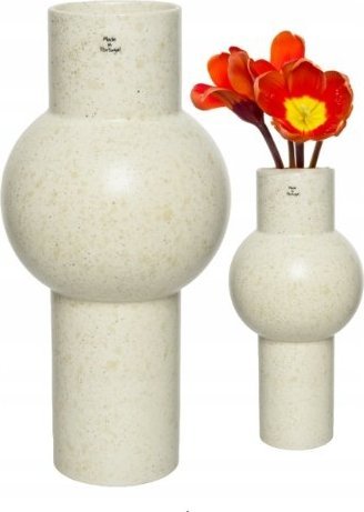 Kaemingk Wazon gliniany na kwiaty dekoracyjny beżowy 38 x 18,5 cm