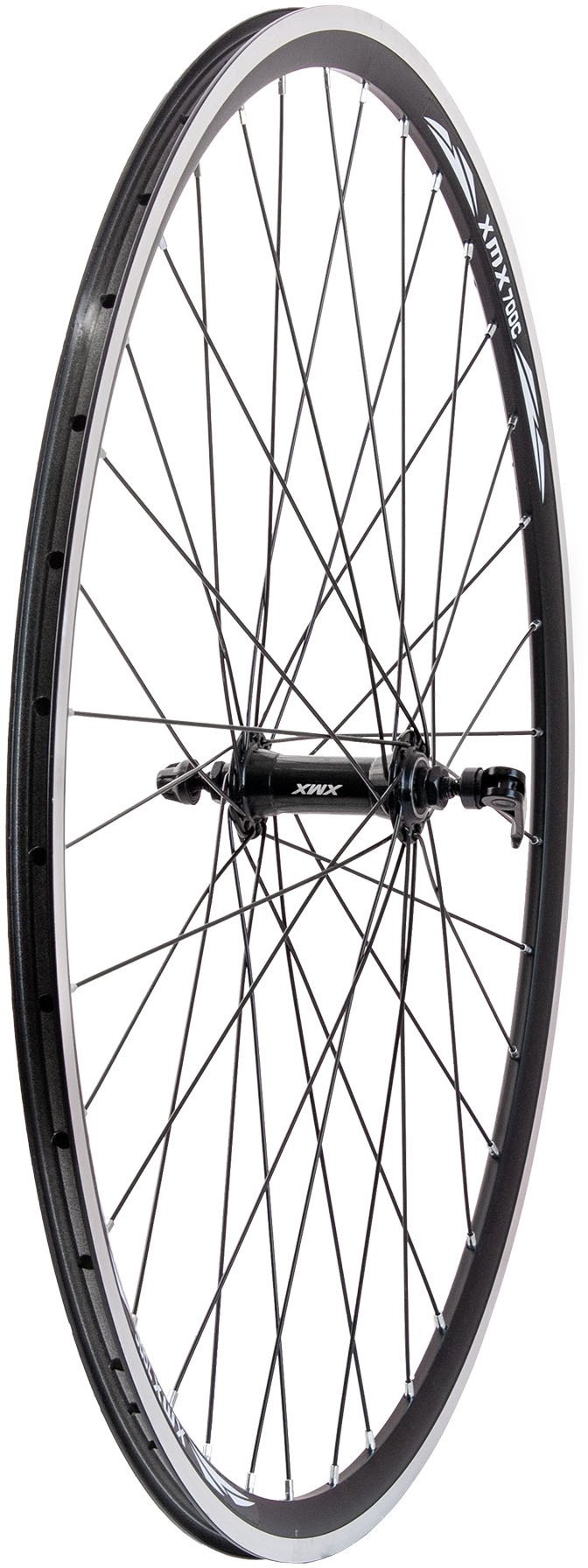 Koło przód szosa 28" obręcz XMX-D33 piasta A-281 QR aluminiowa łożyska maszynowe czarne Uniwersalny