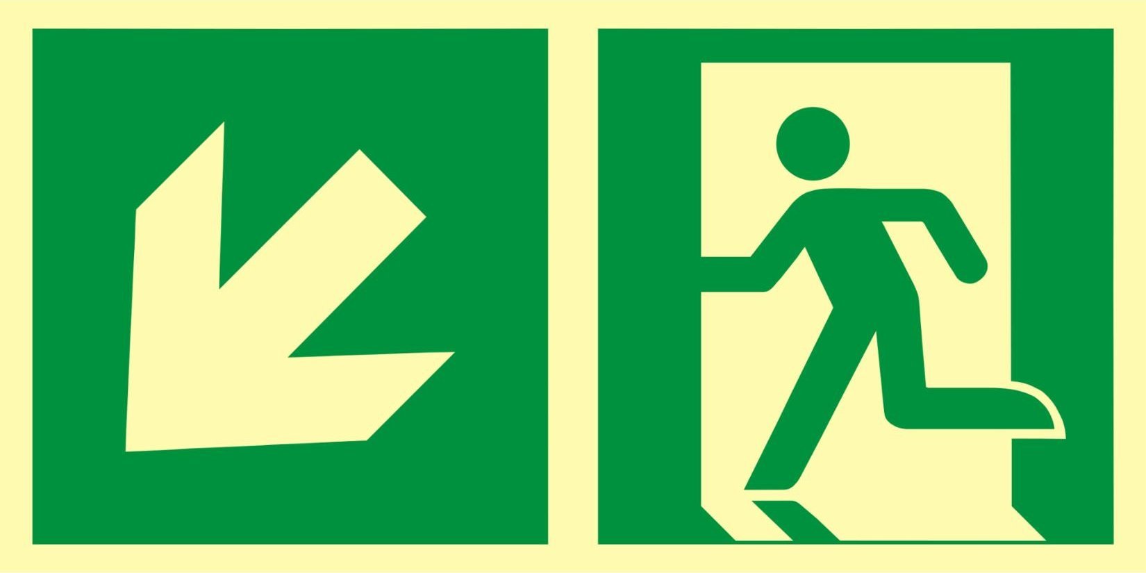 PROCERA AAE103CEPS - ZNAK EWAKUACYJNY - KIERUNEK DO WYJŚCIA EWAKUACYJNEGO - W DÓŁ W LEWO