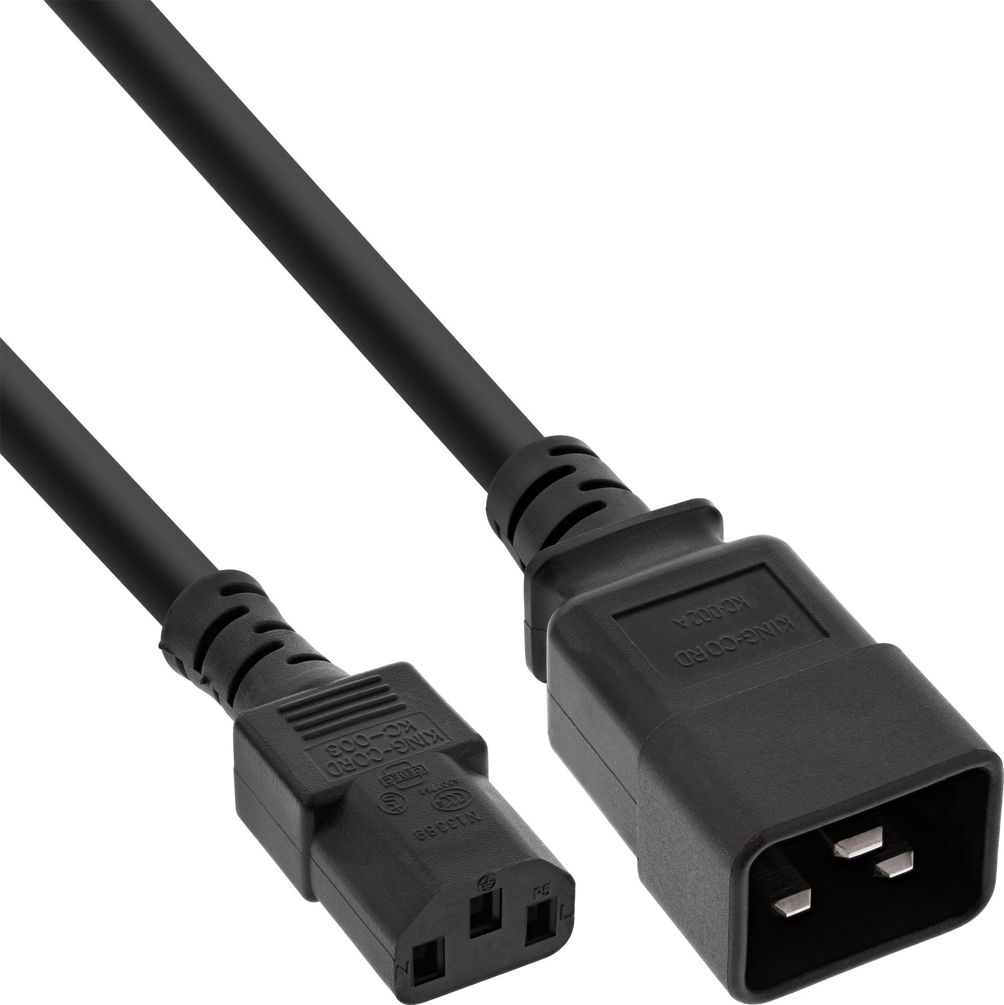 Kabel zasilający InLine InLine® Power adapter cable, IEC-60320 C20 to C13, 3x1,5mm², max. 10A, black, 3m
