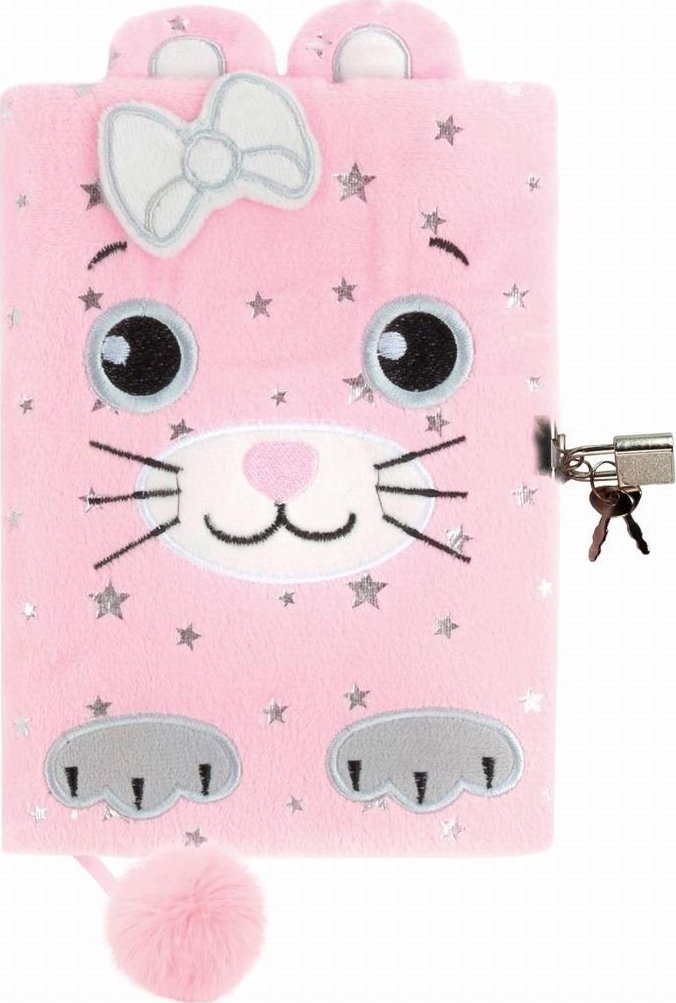 Pamiętnik pluszowy z kłódką Kotek DERFORM