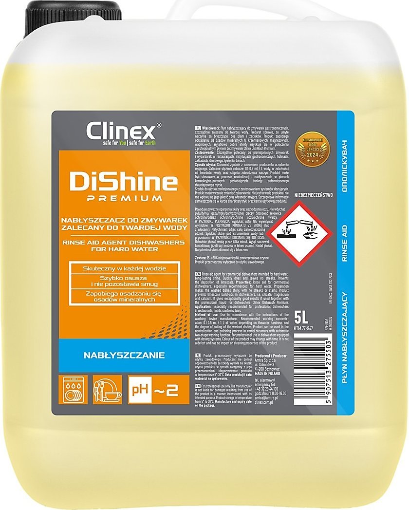Nabłyszczacz do zmywarek CLINEX DiShine Premium, 5 -