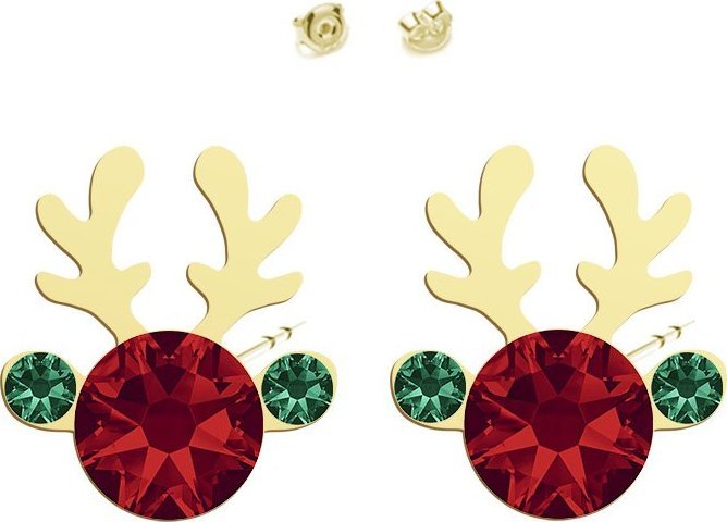 Radziszewska Jewellery Kolczyki Pozłacane Renifery Boże Narodzenie