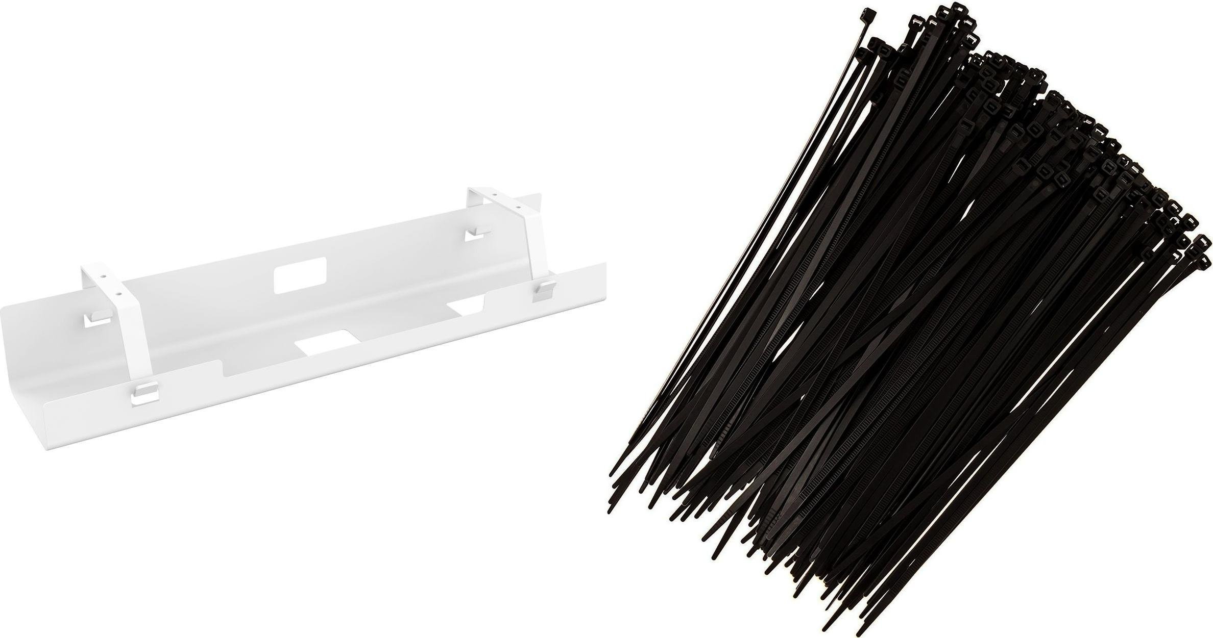 Organizer Mozos Organizer Mozos Maskownica Biały 1 sztuka (OCUD11-WH) + Opaska zaciskowa Czarny 100 sztuk (MCABLE-M)