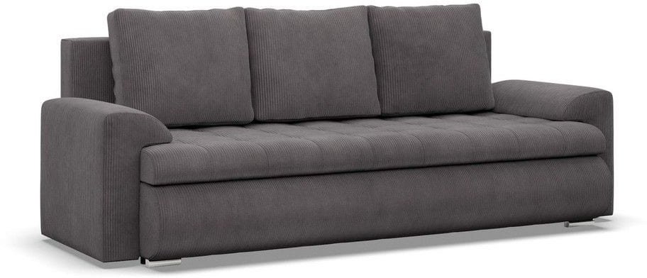 Kanapa rozkładana, Bosco, sztruks, 222x96x92 cm, ciemny szary