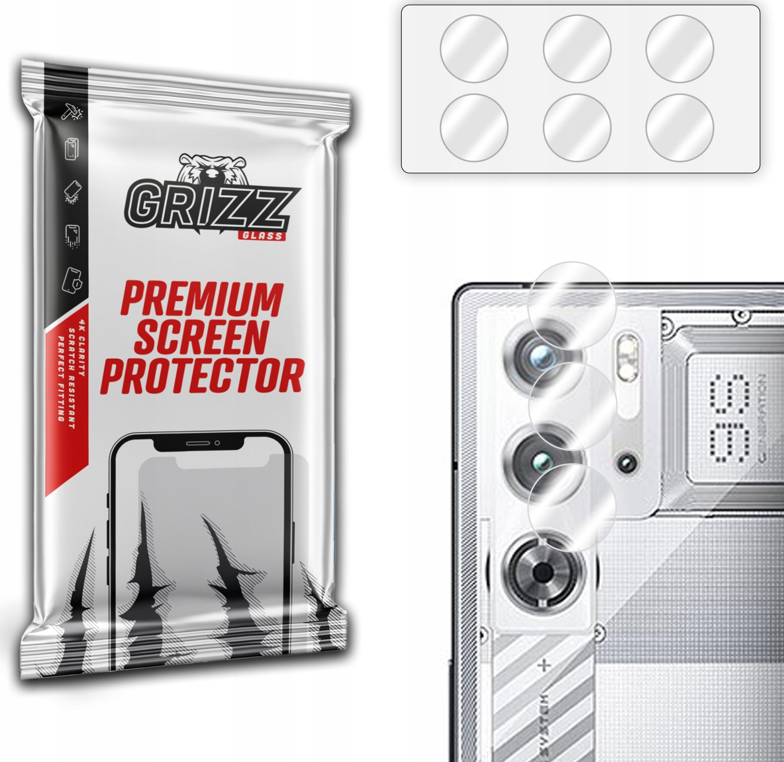 GrizzGlass Szkło na aparat GrizzGlass HybridGlass Camera do ZTE nubia Red Magic 9S Pro Plus