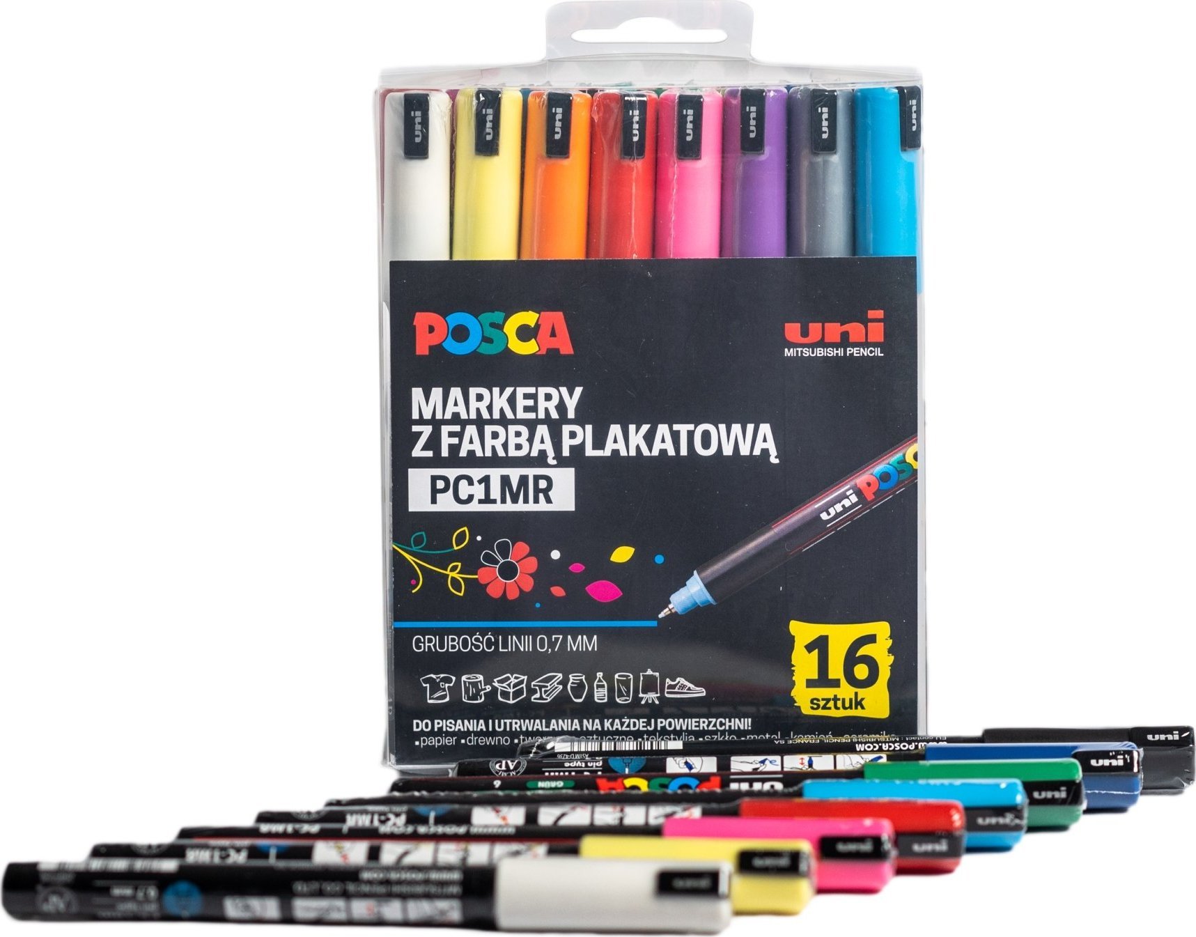 Uni MARKER POSCA PC-1MR 16 KOL PLASTIKOWE OPAK