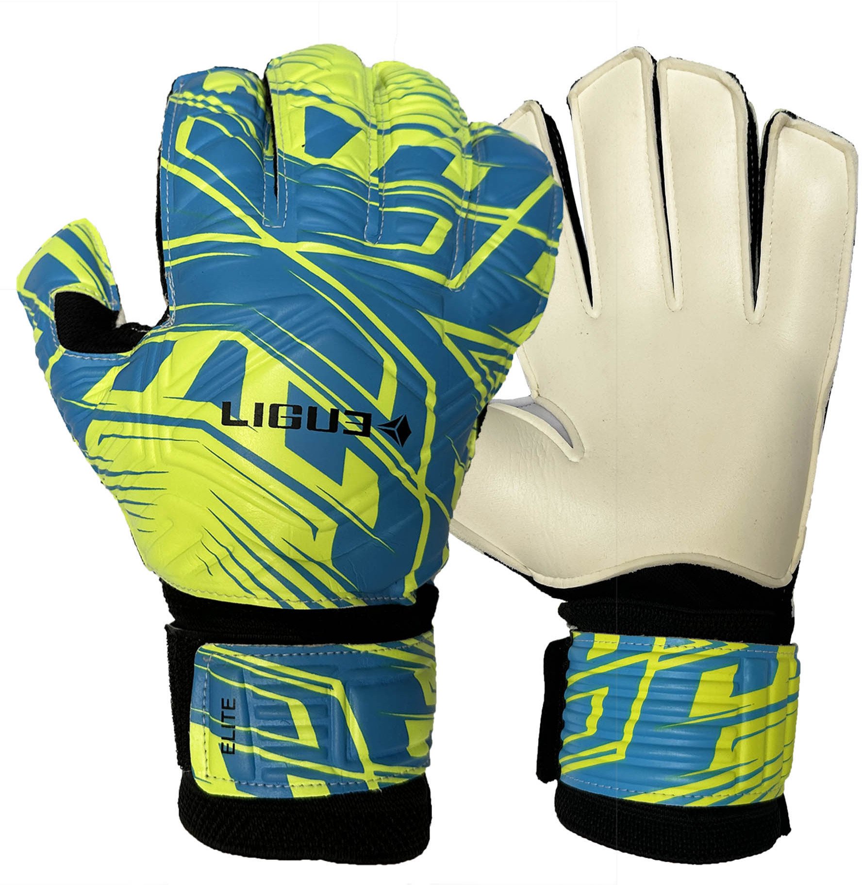 Rękawice bramkarskie Ligue Elite white-neon yellow-blue 6