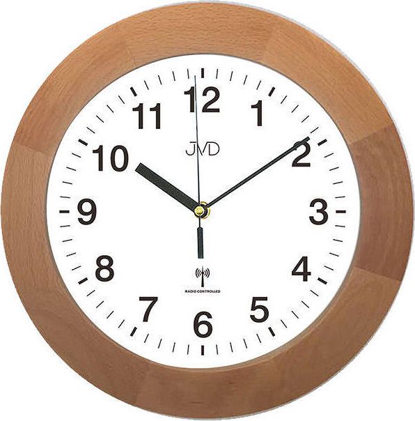 JVD Zegar ścienny drewniany DCF77