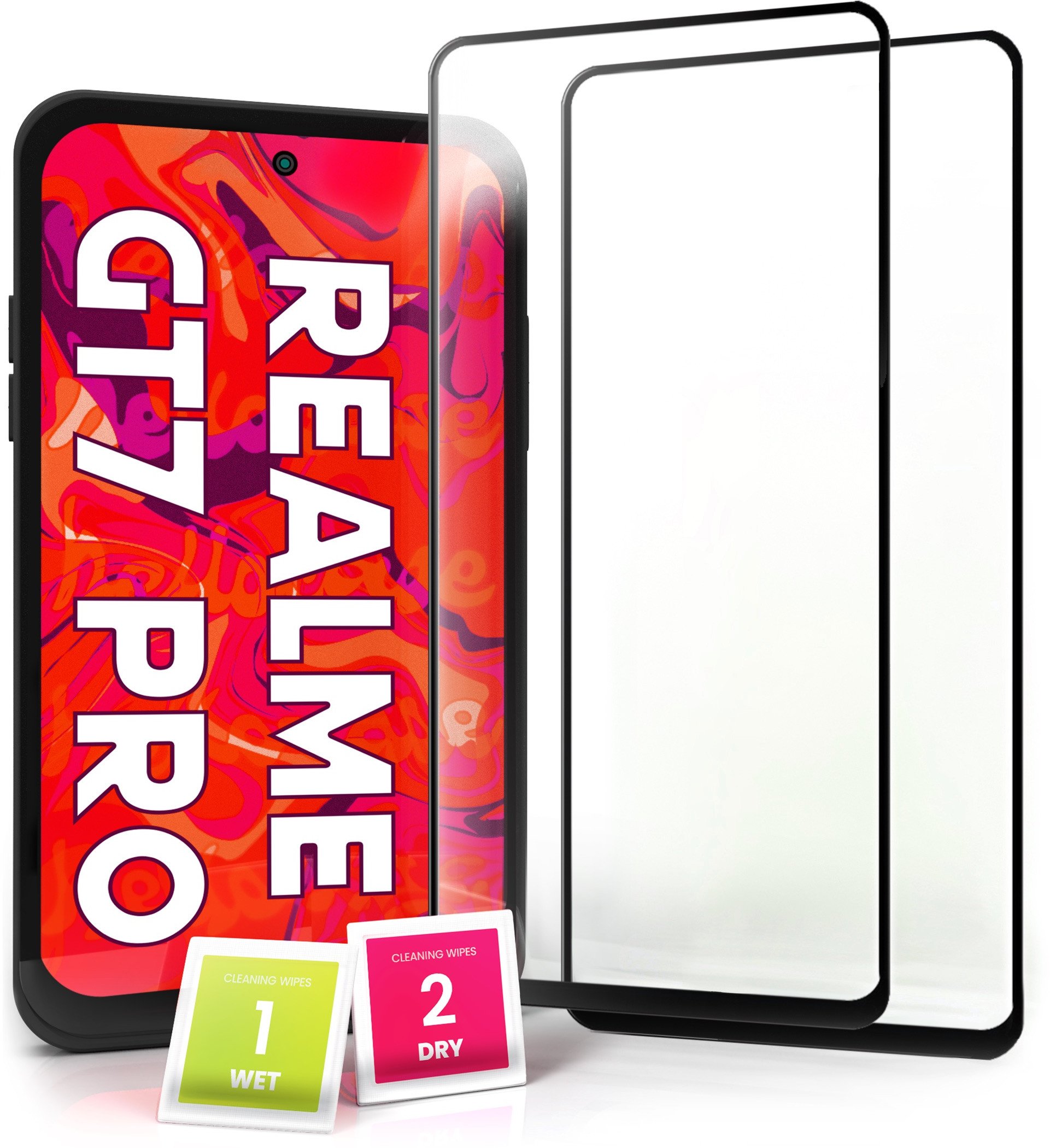 2-PAK Szkło Hartowane do Realme GT7 Pro (Pełne 5D, Curved, Zakrzywione, 9H)