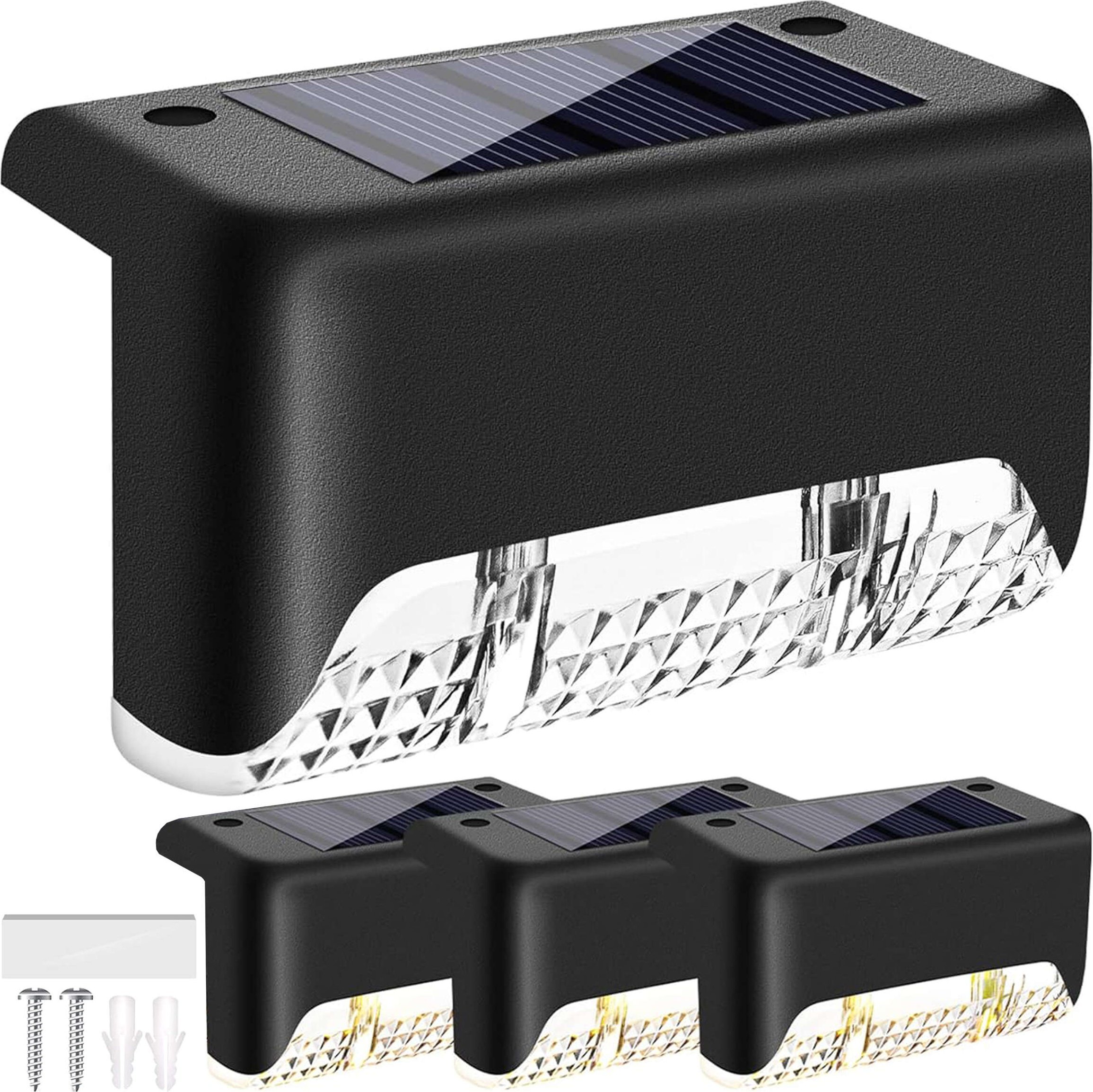 Oprawa schodowa Alogy Lampa solarna ogrodowa LED na taras balkon schody balustradę z czujnikiem zmierzchu akumulator AAA czarna