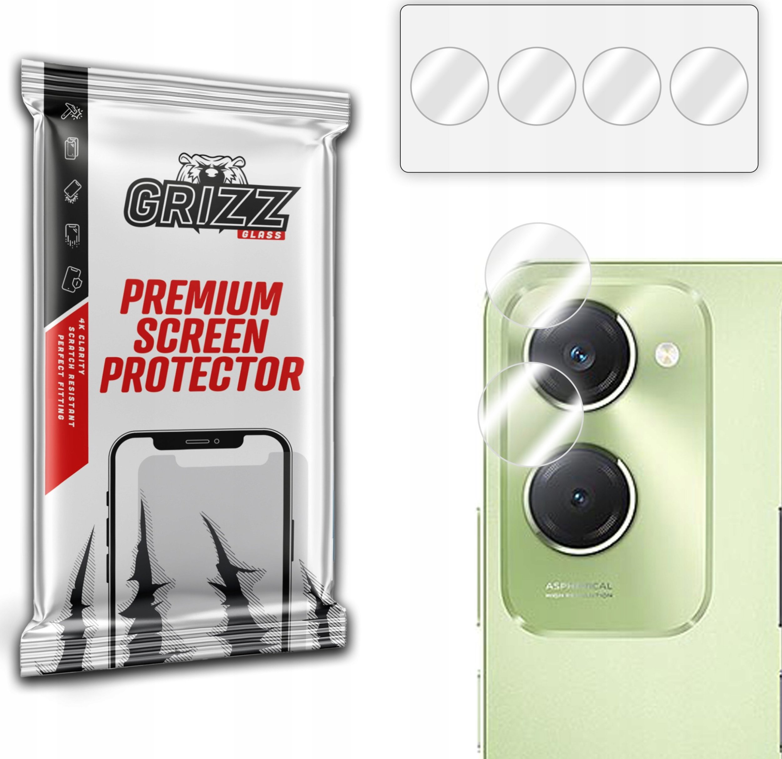 GrizzGlass Szkło na aparat GrizzGlass HybridGlass Camera do Vivo T3 Lite