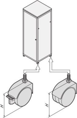 SCHROFF SCHROFF Eurorack Wheel, 400 kg, 110 mm wysokości
