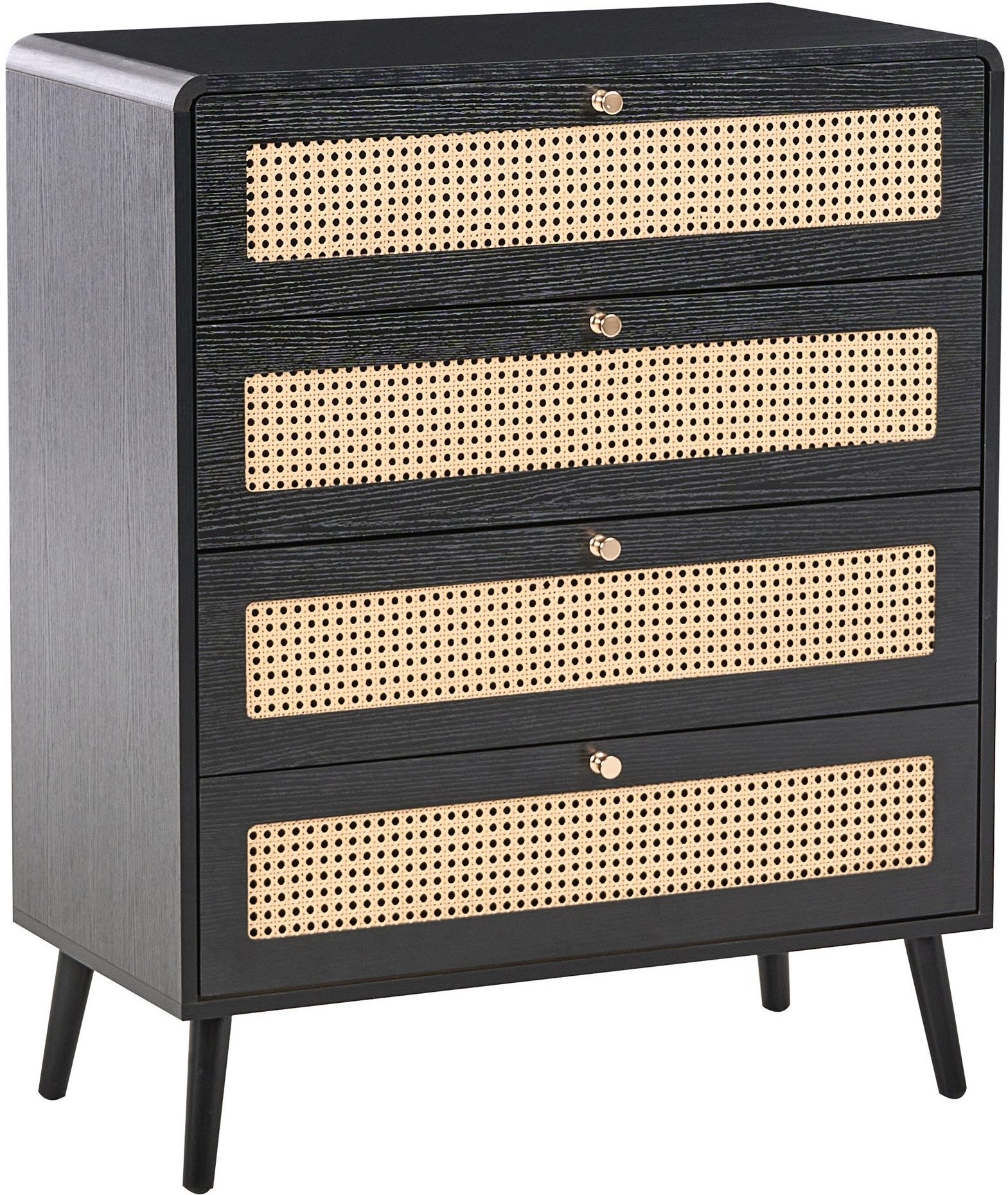 Komoda 4 szuflady MOURA Czarny