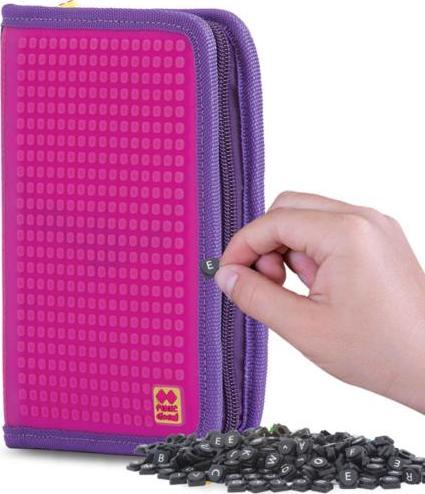 Piórnik PIXIE Piórnik Szkolny na Suwak, PIXIE CREW, Alfabet, Purpurowy Panel