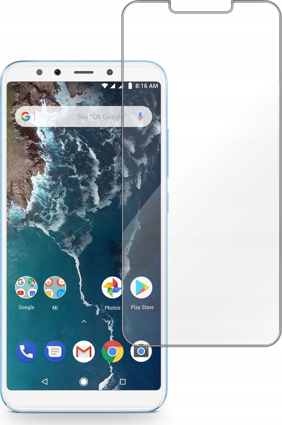 etumi Szkło Hartowane 9H Do Xiaomi Mi A2 Lite | Szybka Szkiełko Ochronne Na Ekran Twarde Płaskie Przód / Ochrona Matrycy Telefonu Glas0159