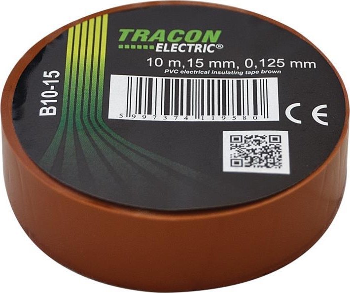 Tracon Electric Taśma izolacyjna 10mx15mm brązowy