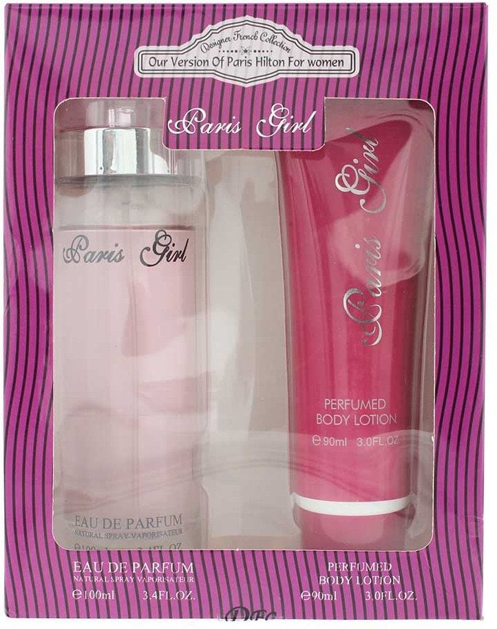 Set Designer French: Paris Girl, Eau De Parfum, For Women, 100 ml + Paris Girl, Hydrates, Body Lotion, 90 ml For Women