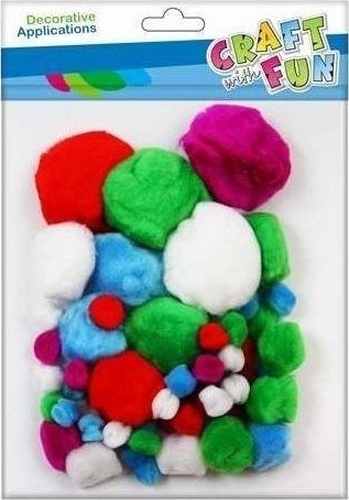 Craft with Fun OZDOBA DEK POMPON AKRYL 60SZT MIX CF PBH 12/144