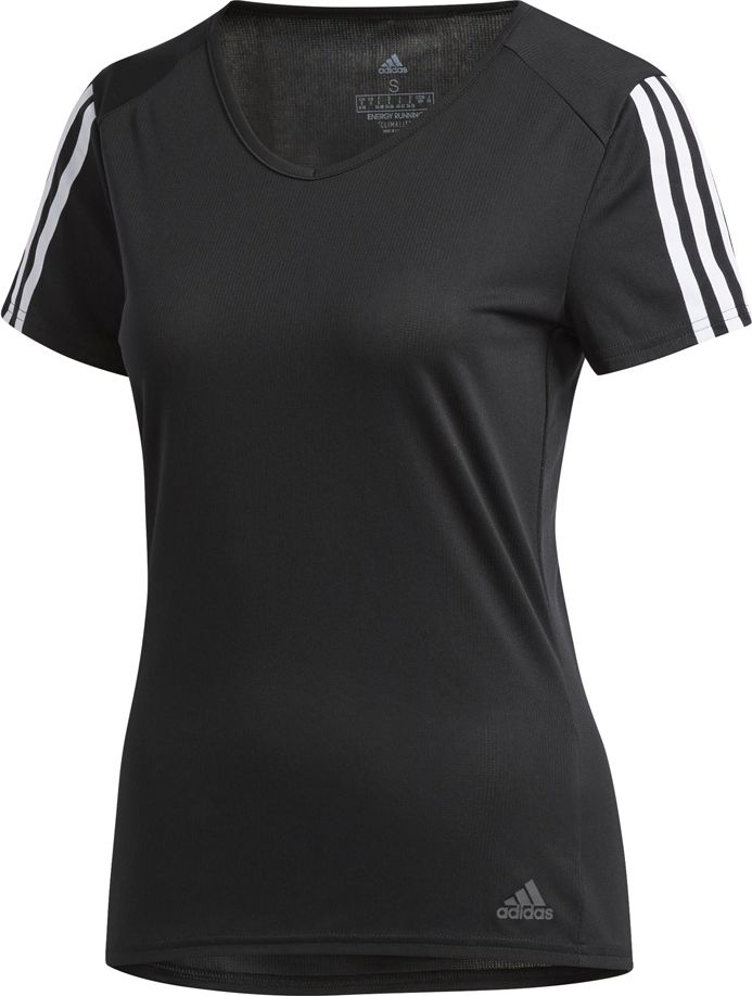 Adidas Koszulka damska Run 3 Stripes Tee czarna r. XS (CZ7569)