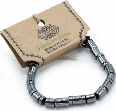 Lovrin Bransoletka magnetyczna z Hematytu - Cylindry