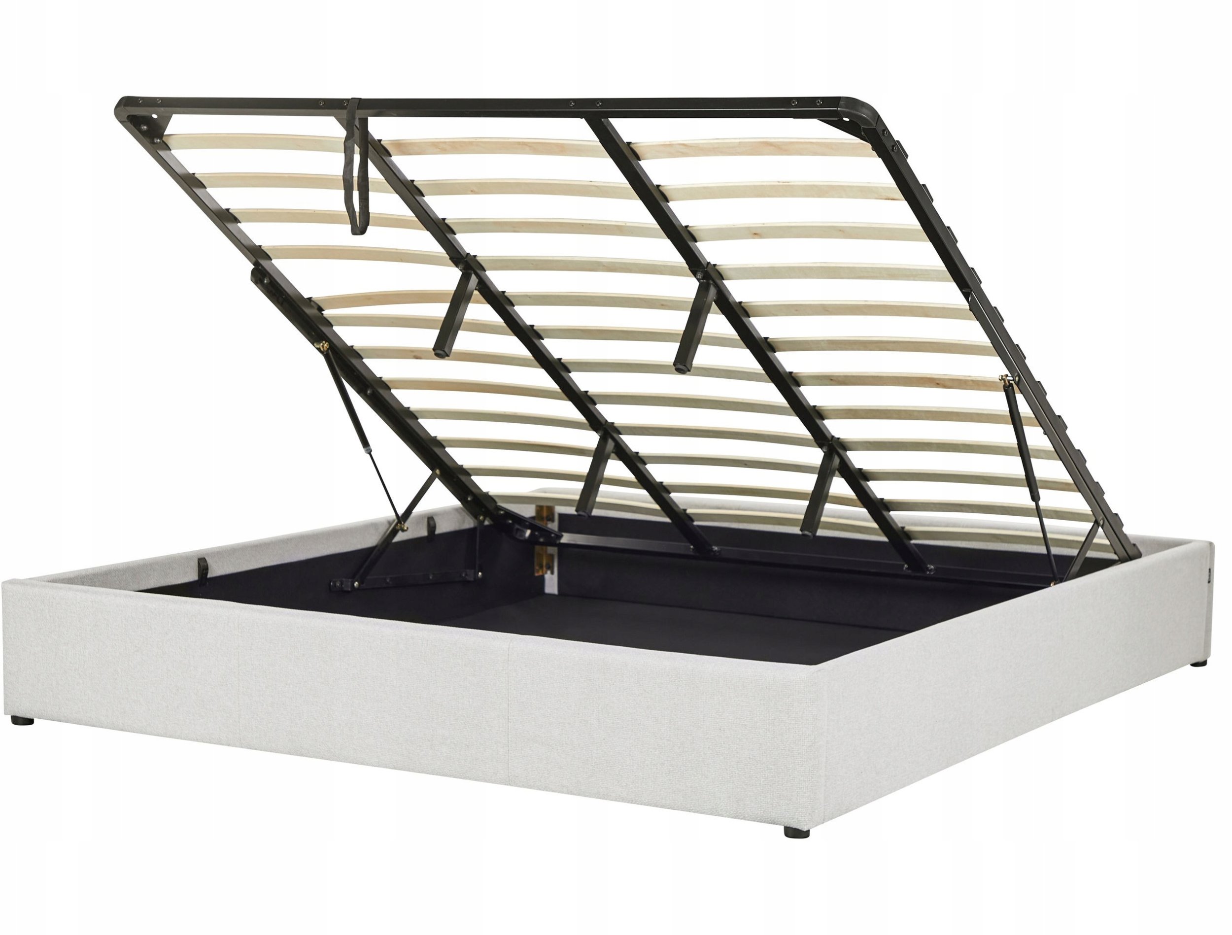 Łóżko z pojemnikiem DINAN 180 x 200 cm Jasnoszary