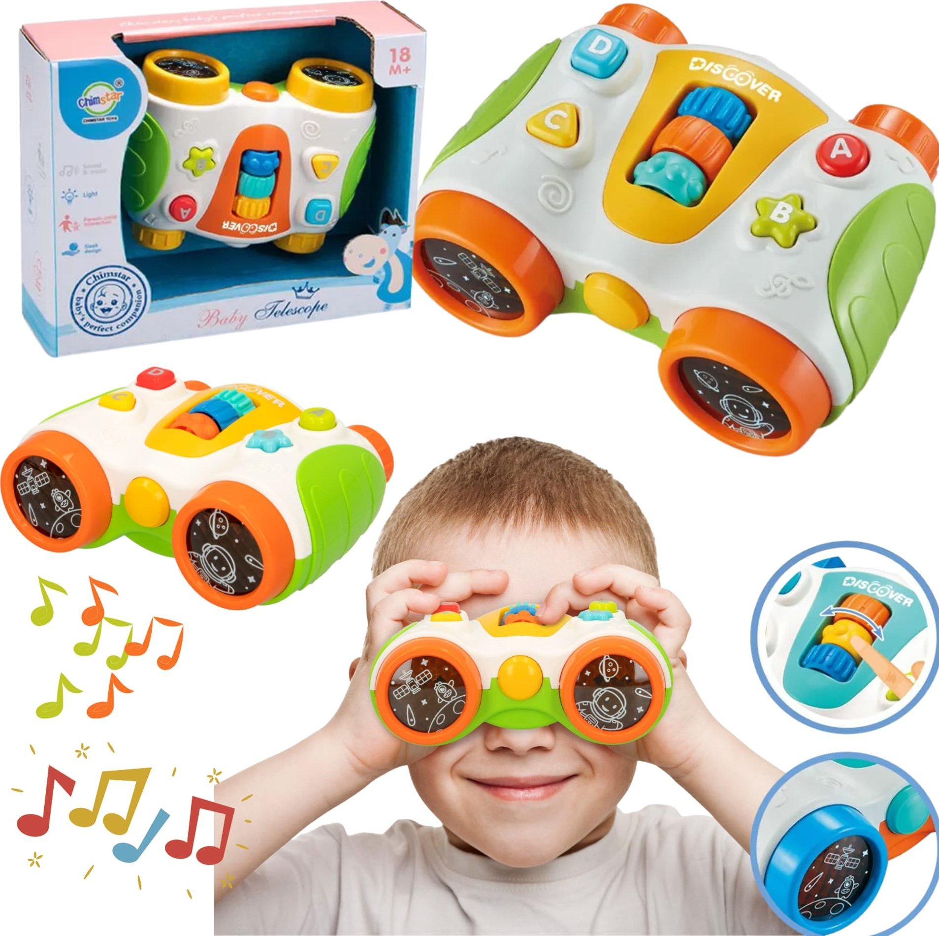 Lean Sport Lornetka Interaktywna Zestaw Efekty Świetlne Dźwiękowe Nauka Literek Kolory