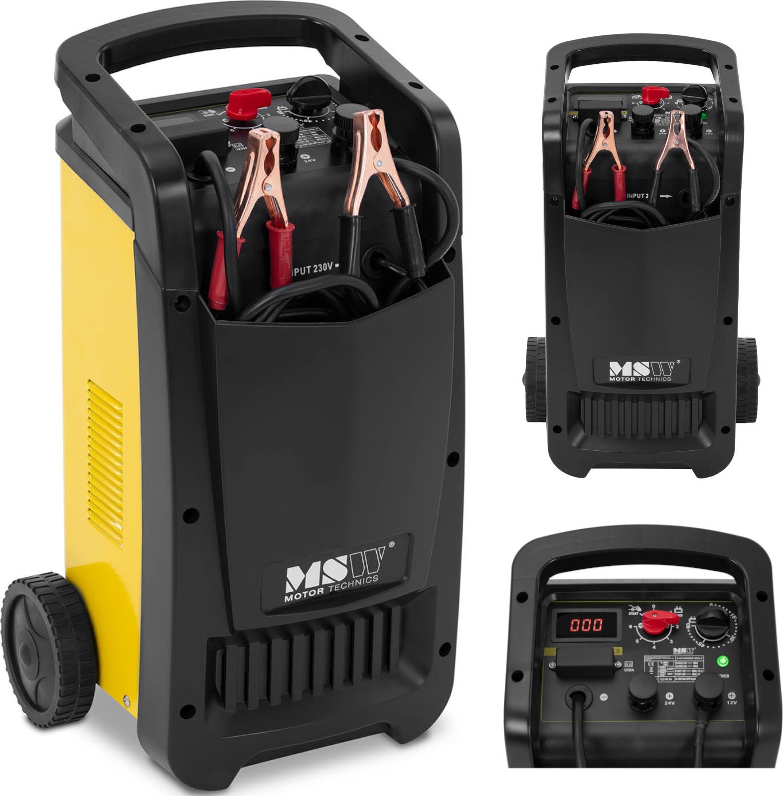 MSW Prostownik samochodowy warsztatowy z rozruchem awaryjnym 12/24 V 100 A Prostownik samochodowy warsztatowy z rozruchem awaryjnym 12/24 V 100 A