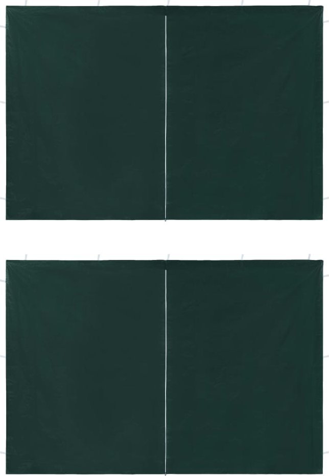 vidaXL Ścianki boczne namiotu, 2 szt., z suwakiem, PE, zielone