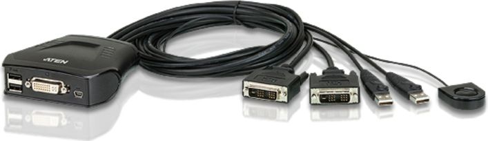 Aten Kable KVM, 1.8m, Czarny (CS22D-A7)
